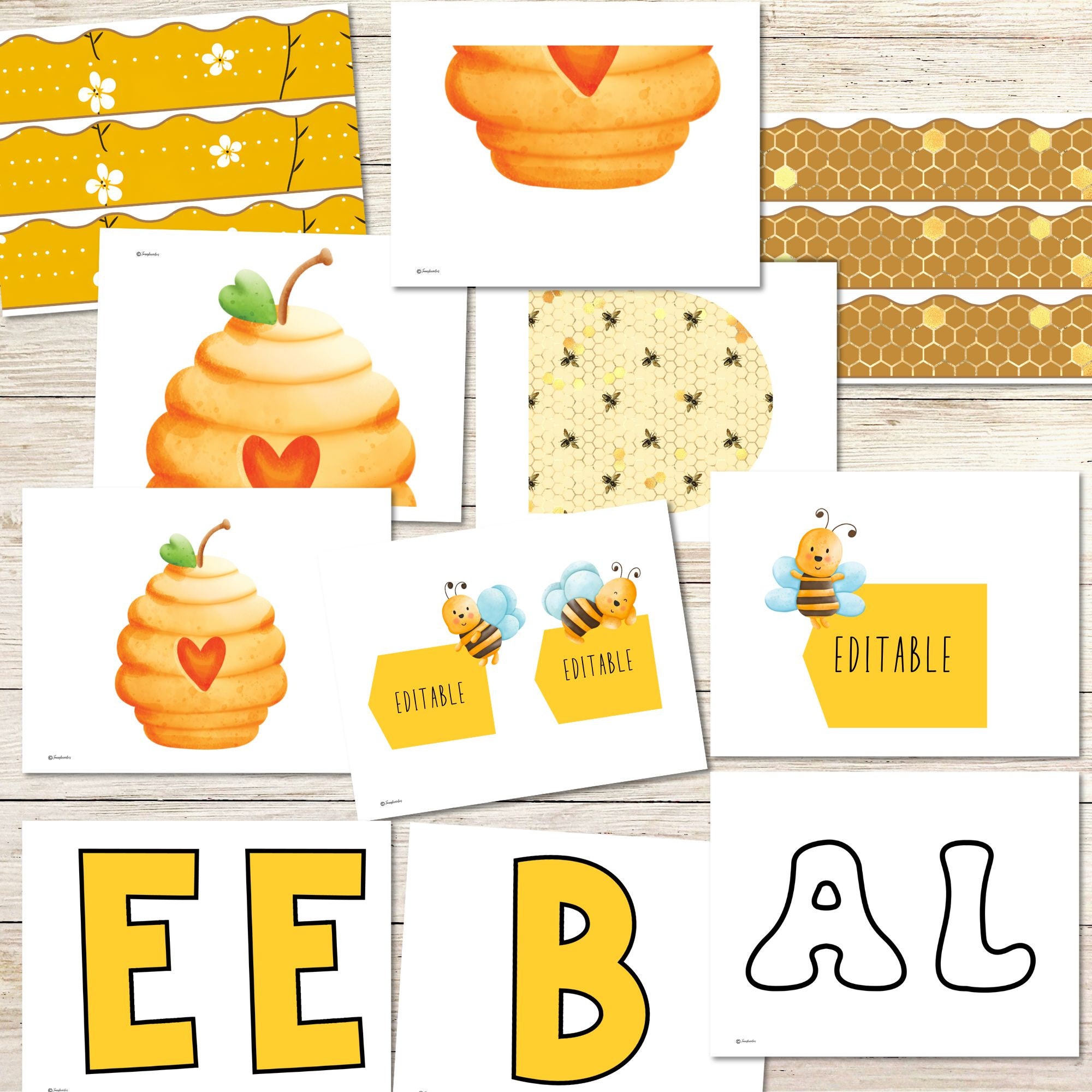 Bee Theme Healthy Bulletin Board Kit: Classroom Decor (digital Download ...