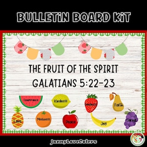 Fruit of the Spirit - Christian - Church Bulletin Board Kit-Summer Bible Verse