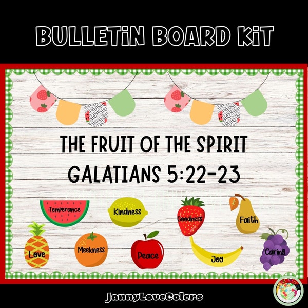 Fruit of the Spirit - Christian - Church Bulletin Board Kit-Summer Bible Verse
