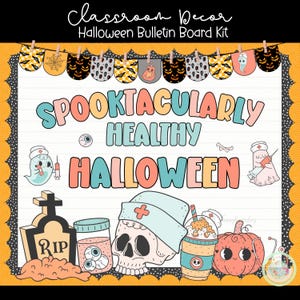 School Nurse Halloween Bulletin Board Healthy Habits Classroom Decor (Printable PDF & PNG Files)