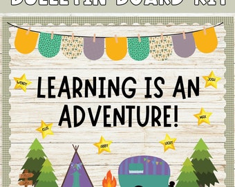 Camping Adventure Bulletin Board Kit: Back to School Decor (Digital Download)