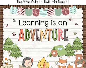 Kit de tableau d'affichage pour la rentrée scolaire, décoration de porte de camping aventure modifiable