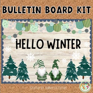 Winter Gnomes - January Bulletin Board Kit or Door Decoration, Classroom Decor