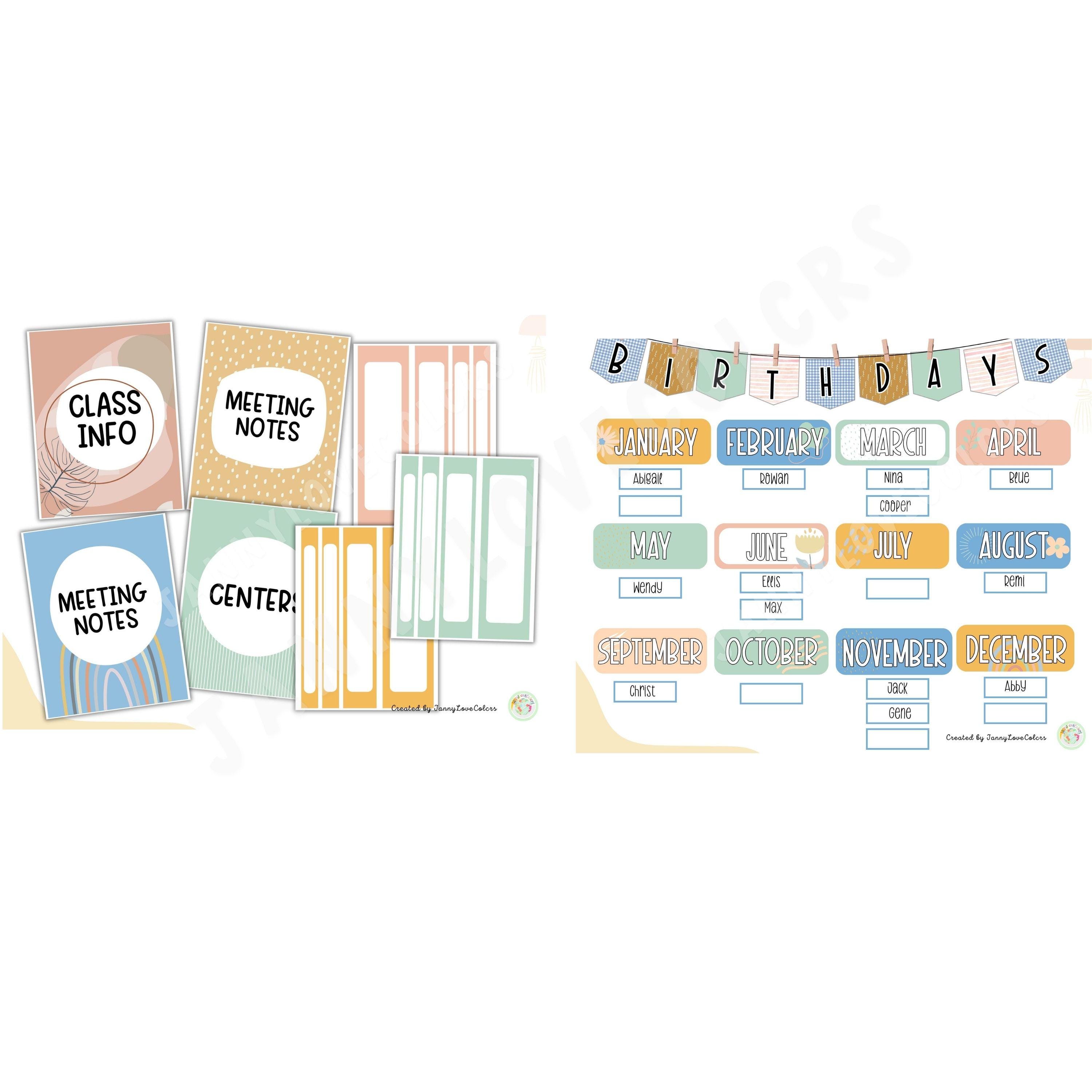 Modern Boho Classroom Decor Bundle: Calming Pastel Colors - Etsy