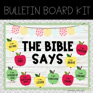 Bible Classroom Decor | Bible Verse Bulletin Board Decor | Bible Bulletin Board | Jesus Classroom Decor