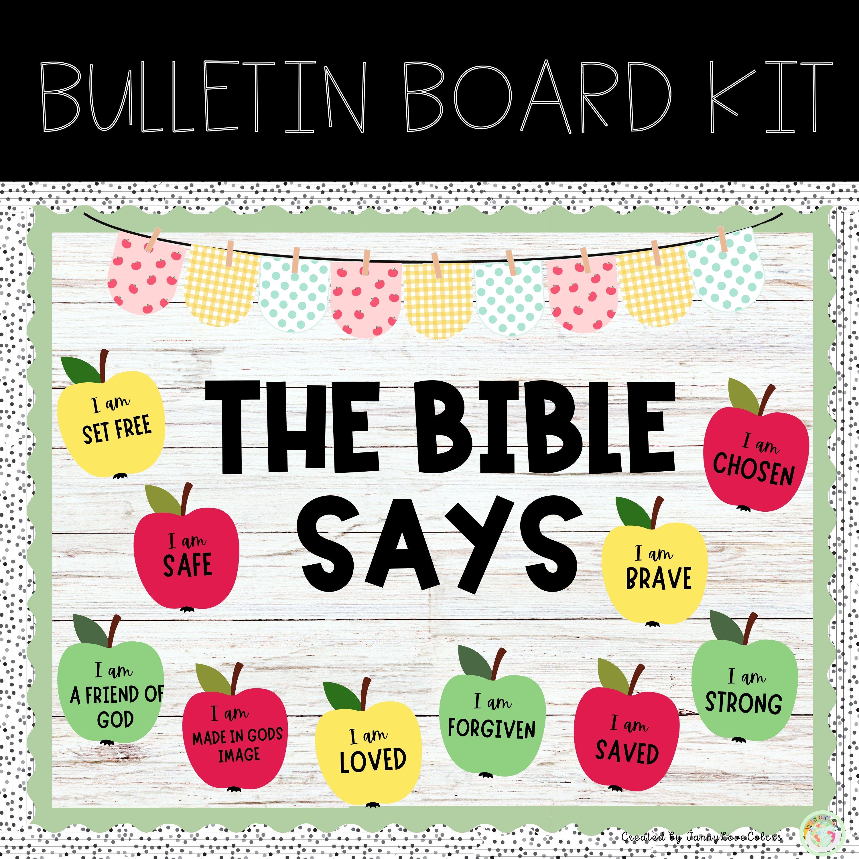 Bible Verse Bulletin Board Decor Classroom Decor Digital Download Etsy