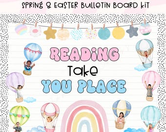 Hot Air Balloon Bulletin Board Kit || Spring Bulletin Boards Digital ...