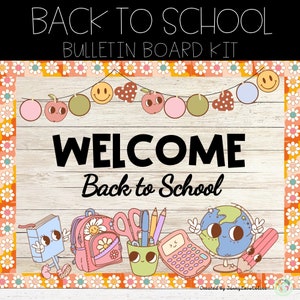 Groovy Retro Back to School Bulletin Board and Door Kit, Classroom Decor