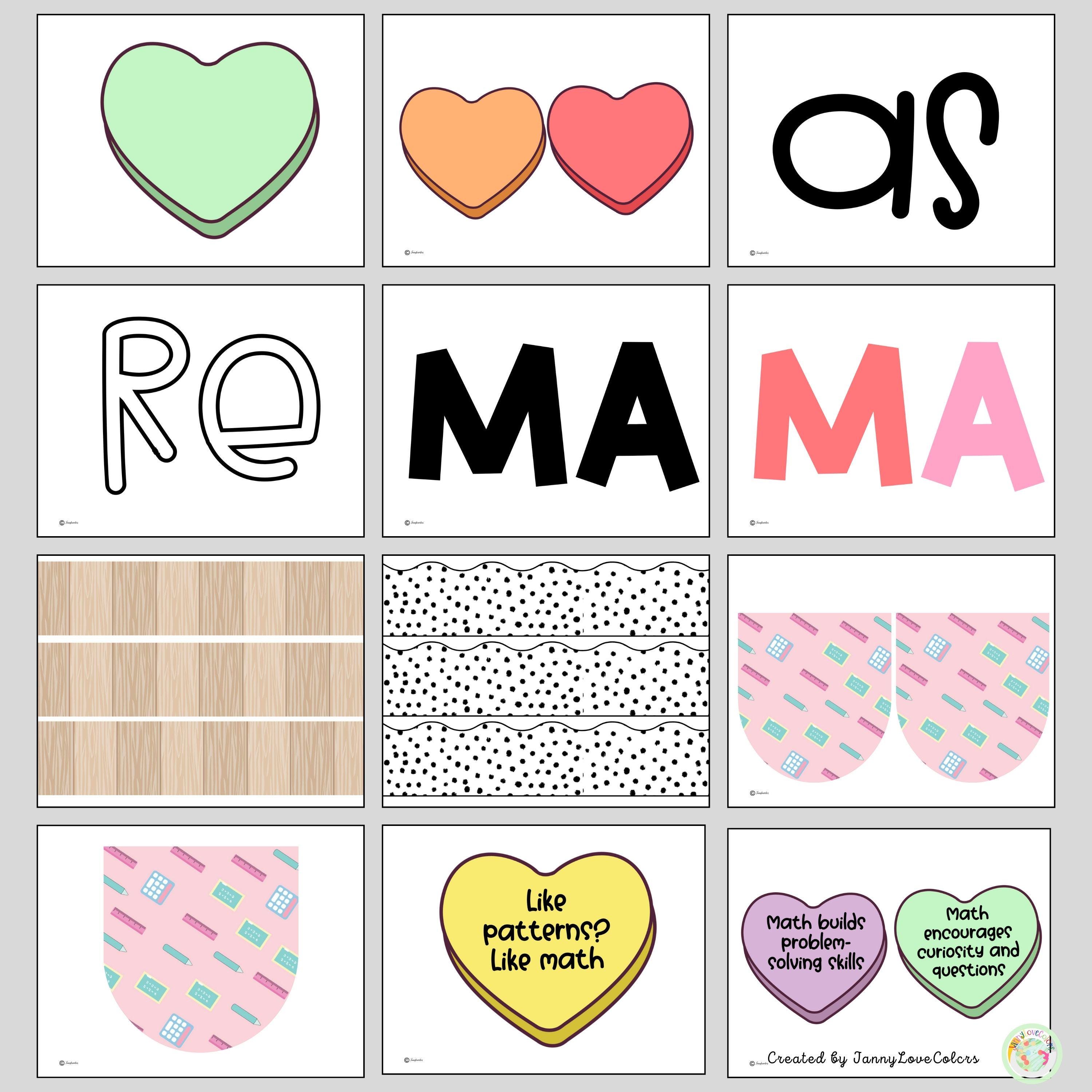 Valentine Day Bulletin Board Kit Door Decor Reasons to Love Math ...