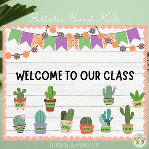 Cactus Bulletin Board Kit | Door Decor | Back to School | Classroom Decor | Editable | Digital Download