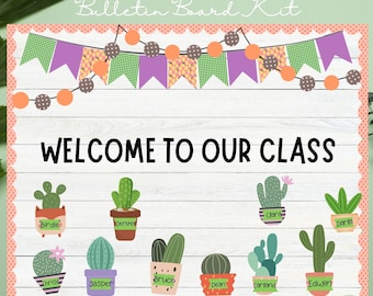 Cactus Bulletin Board Kit | Door Decor | Back to School | Classroom Decor | Editable | Digital Download