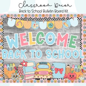 Back to School Bulletin Board Kit, Classroom Decor, August Bulletin Board, Groovy Bulletin Board Kit