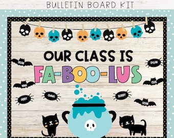 Kit de tablón de anuncios de Halloween: Decoración para la puerta del aula (Descarga digital)