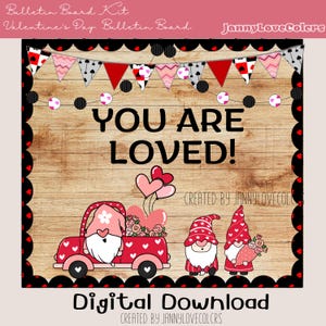 Valentine Cute Gnomes | Valentine&#39;s Day Bulletin Board | February Bulletin Board | February bulletin board | easy bulletin board