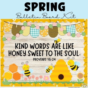 BEE - Christian Bulletin Board Kit | Spring Door Decor | Classroom Decor