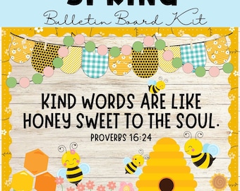 BEE - Christian Bulletin Board Kit | Spring Door Decor | Classroom Decor