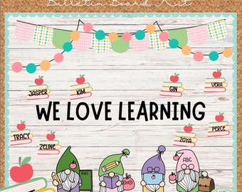 Gnome Classroom Bulletin Board Kit: Modern Decor (Digital Download)