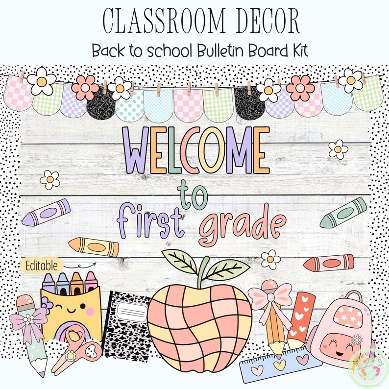 Back to School Bulletin Board Kit: First Day Decor (digital Download ...