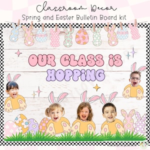 Easter Bulletin Board Kit, Bunny Bulletin, Easter Classroom Door Decor, easy bulletin board, seasonal bulletin board kit