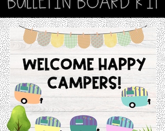 Happy Campers Bulletin Board Kit: Back to School Decor (Digital Download)
