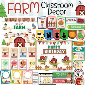 Farm Classroom Decor Bundle | Teacher Classroom Decor | Editable Decor