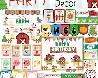 Farm Classroom Decor Bundle: Editable Teacher Resources