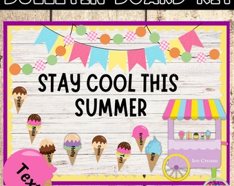 IJs - zomer - juni en juli bulletinboardkit | Deurdecoratie | digitale download | Bewerkbaar