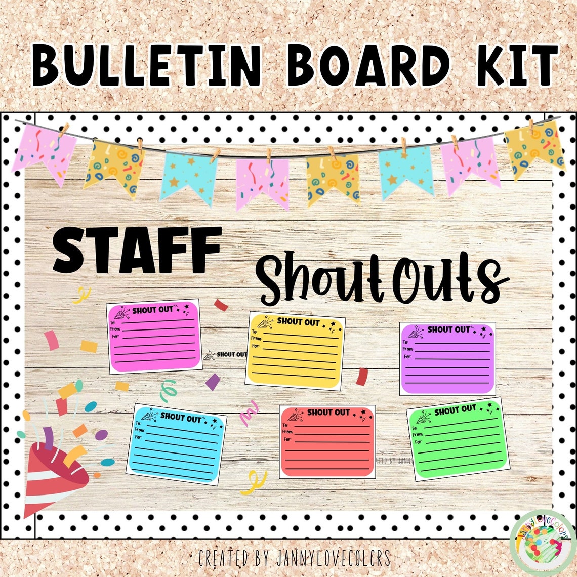 Shout Outs Bulletin Board Kit Printable Notes From Teacher Cards ...