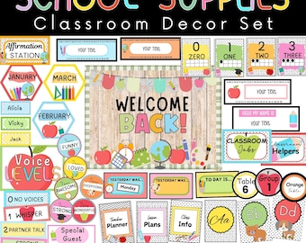 School Supplies Classroom Decor Bundle Digital Download