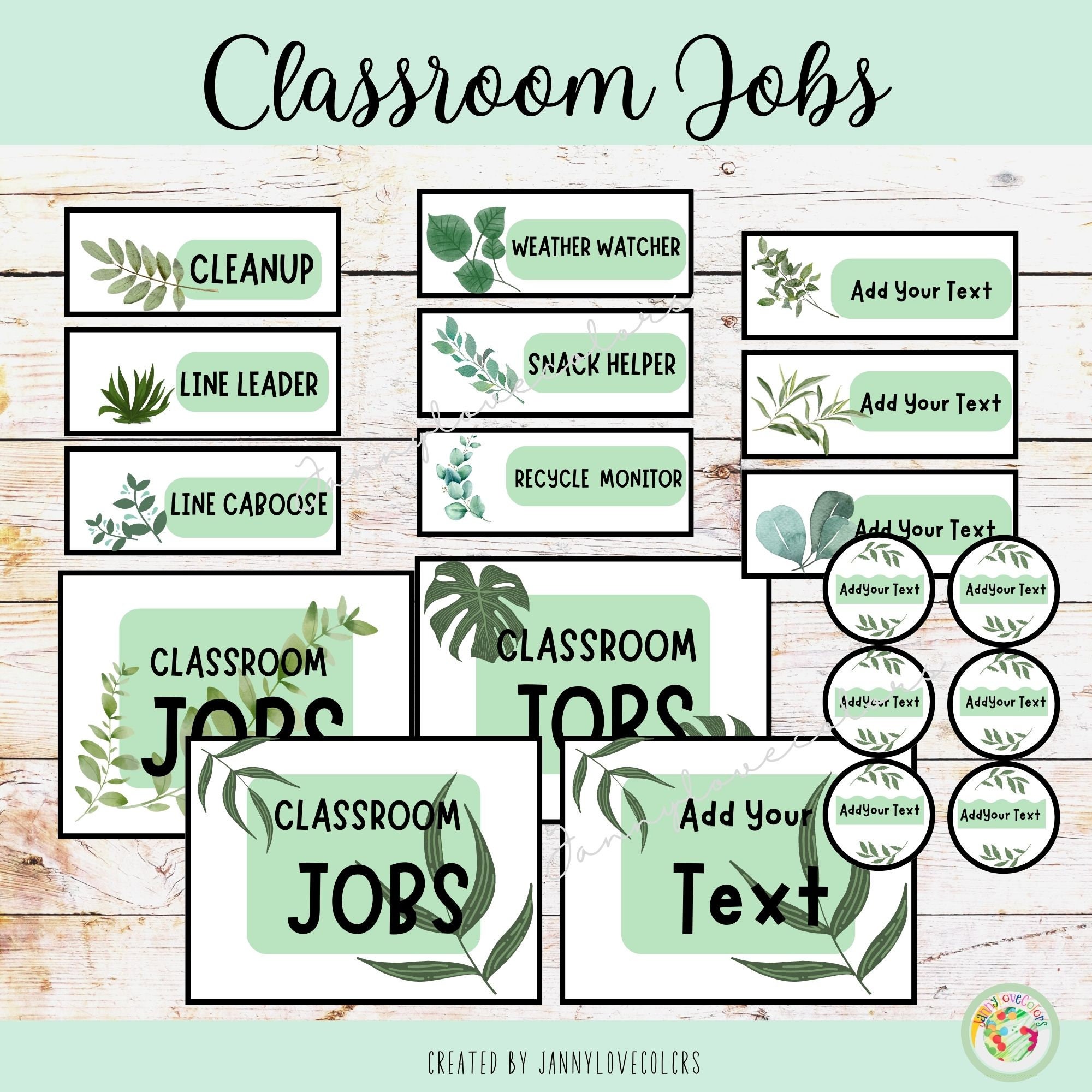 Boho Plant Classroom Decor Bundle: Editable Posters, Labels (digital ...