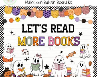 Kit de tablón de anuncios de Halloween espeluznante: Decoración fantasmal para el aula (archivos PDF y PNG imprimibles)