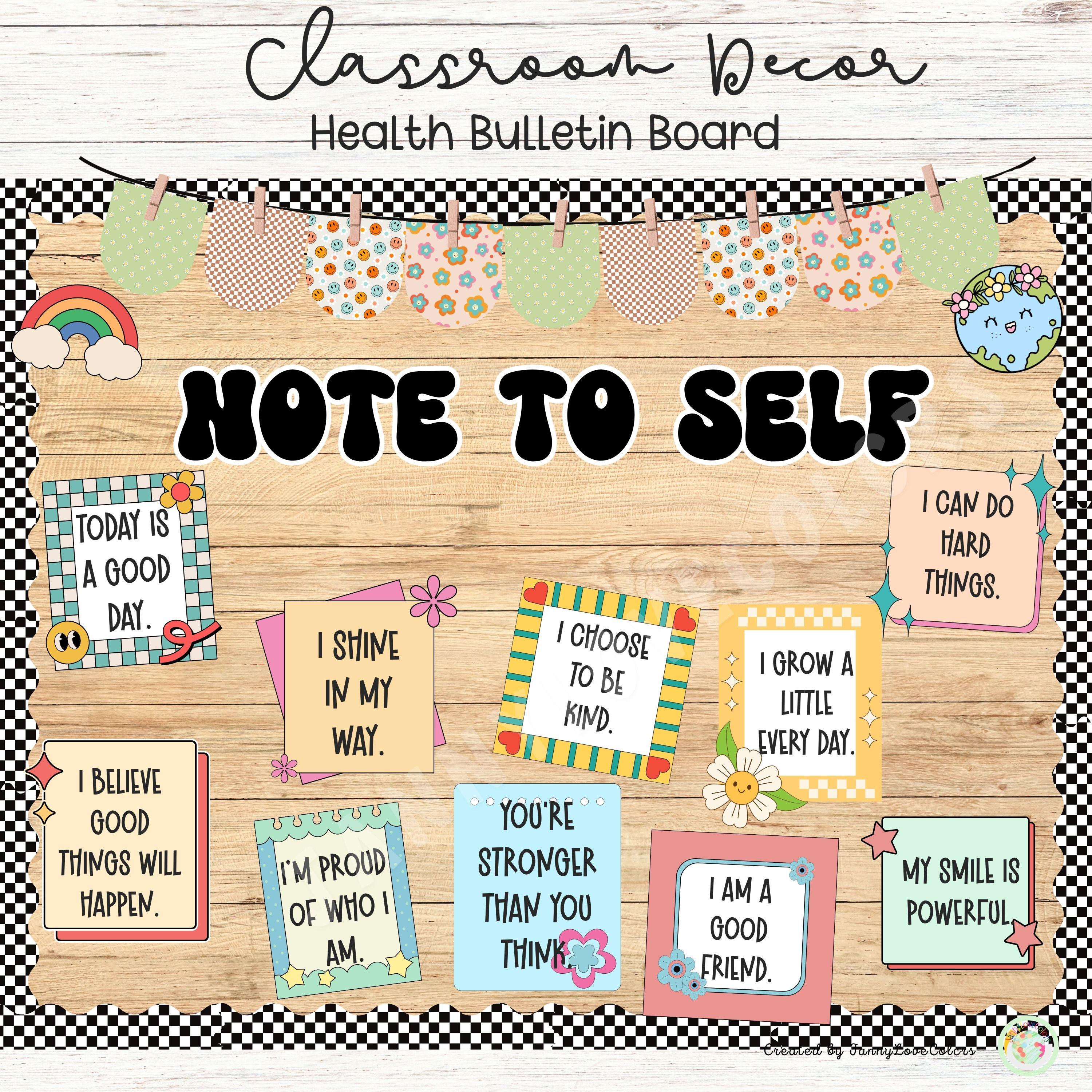 Mental Health Classroom Bulletin Board Kit: Motivational Decor (digital ...