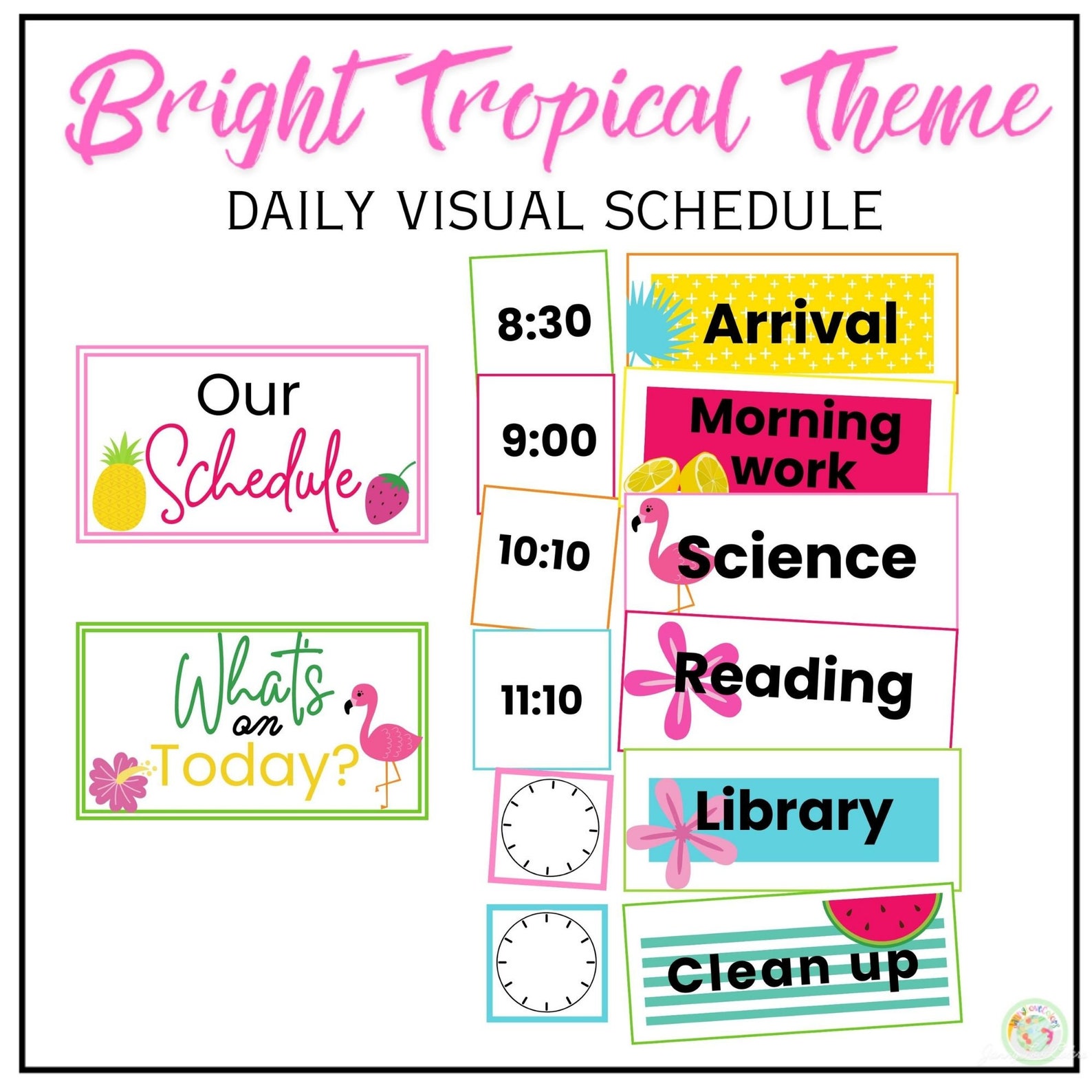 Bright Tropical Classroom Decor Bundle: Editable Printable - Etsy