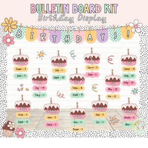Birthday Display | Birthday Chart | Birthday Bulletin Board | Printable Classroom Decor| Student Birthday Chart | Editable