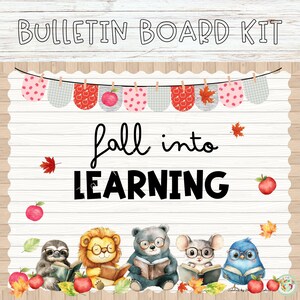 Bulletinboardkit herfstleren: deurdecoratie klaslokaal (digitale download)