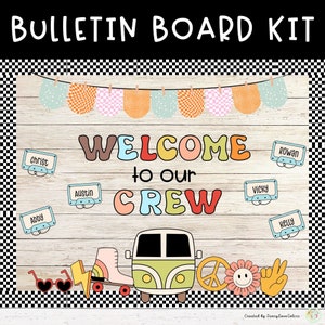 Welcome To Our Crew Back to School Bulletin Board - Door Kit | Editable | August Bulletin Board