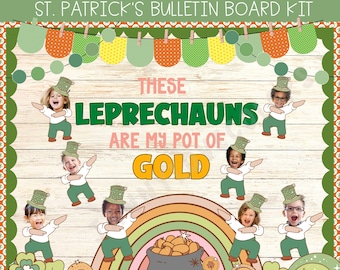 Kit de tableau d'affichage pour la Saint-Patrick : décoration de salle de classe de lutin (téléchargement numérique)