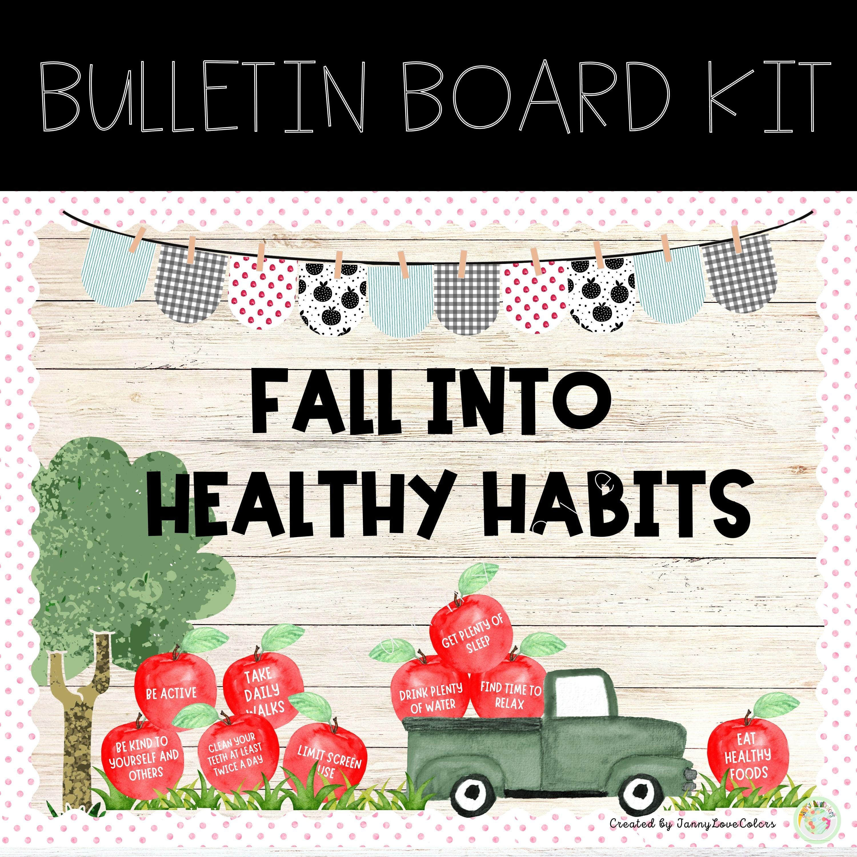 Fall for Healthy Habits Bulletin Board Kit Nurse Health Office Classroom Decor Printable