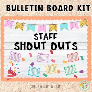 Shout Outs Bulletin Board Kit Printable Notes From Teacher Cards ...