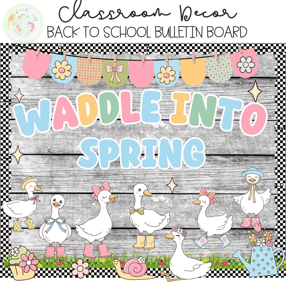 Groovy Silly Goose Bulletin Board Retro Classroom Decor Spring Door ...