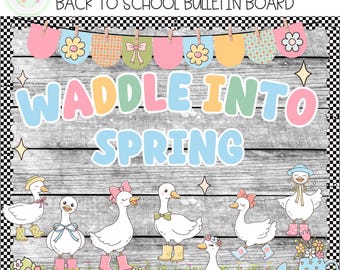 Groovy Silly Goose Bulletin Board Retro Classroom Decor Spring Door Decor (Digital Download)