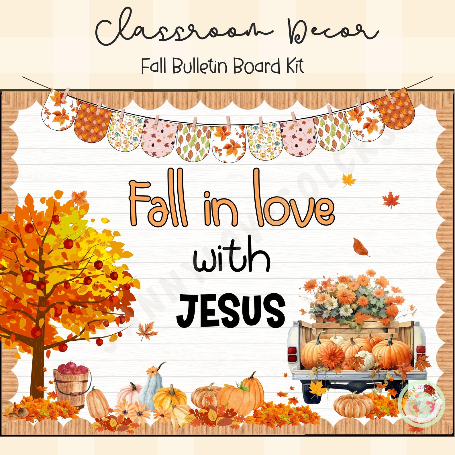 Christian Fall Bulletin Board Kit: Bible Verse Classroom Decor (PDF ...