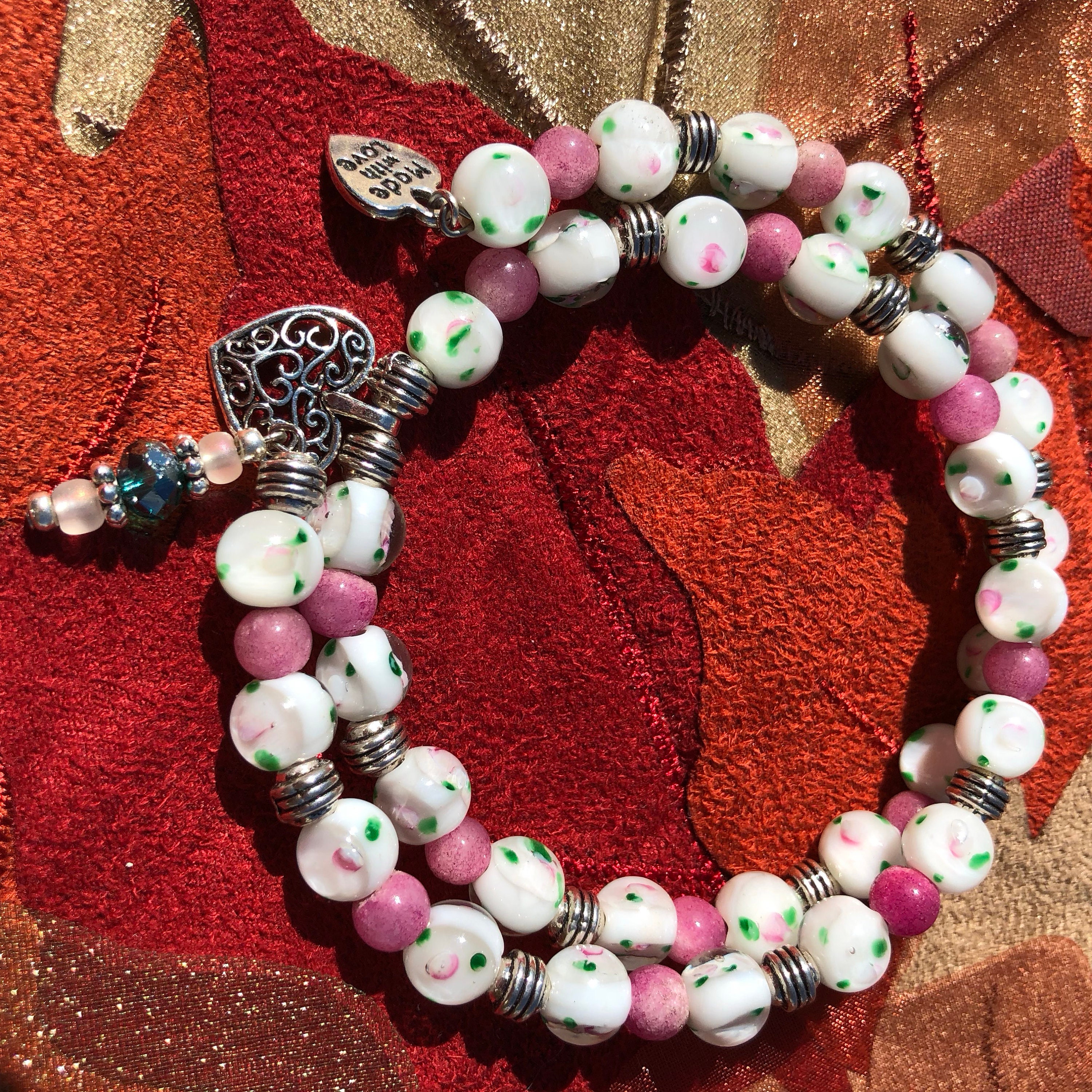 Ciondolo In Argento 925 Con Fiore In Vetro Di Murano Rosa – Perline Da 4,5 Mm Per Bracciali Charm Fai-da-te
