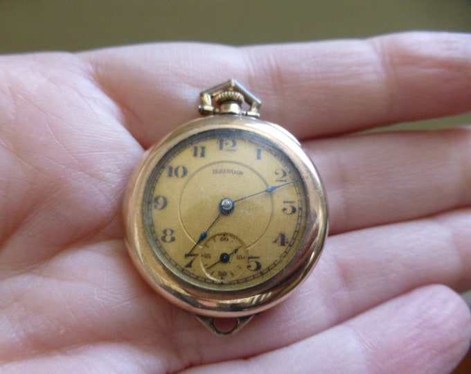 Great for Pendant or Repair! Lovely Antique Victorian Rose Gold Filled Pendant Watch Circa 1900 Needs Repair