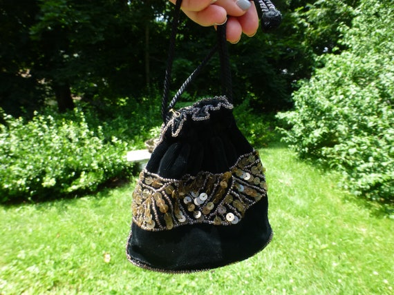 Antique Victorian Beaded Purse, Circa 1900s, Love… - image 1