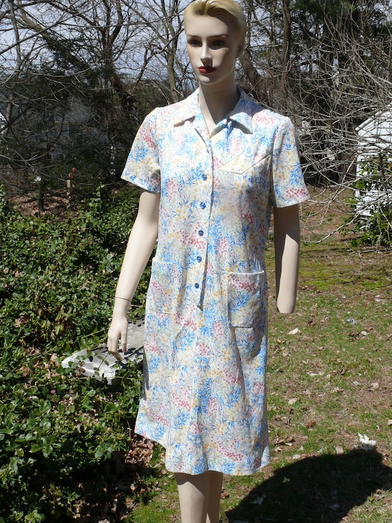 Vintage Spring Print 1960s Mod Polyester Dress, S… - image 2