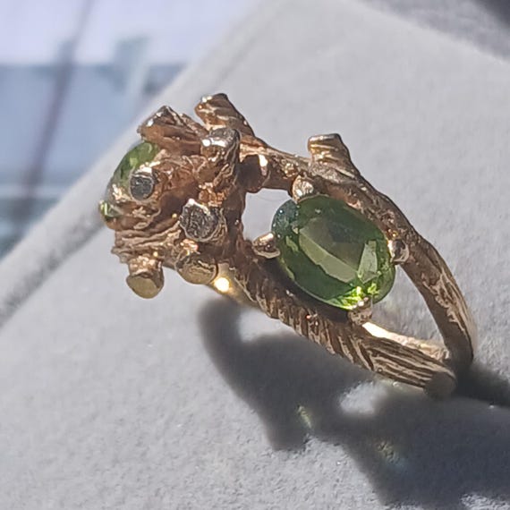 1972 Vintage Brutalist Solid Gold Statement Ring,… - image 7