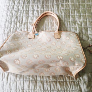 Bolso tote vintage de Dooney & Bourke con monograma, bolso de diseñador auténtico, bolso grande, estilo clásico, ¡increíble! Años 90