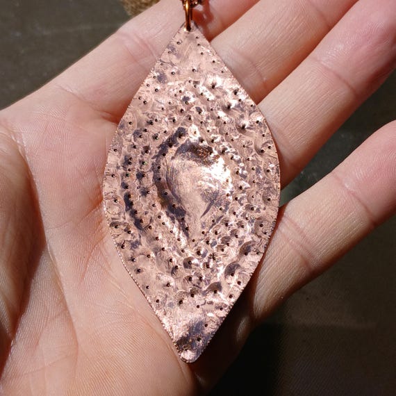 Antique Unique Solid Copper Handmade Artisan Pend… - image 5