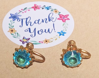 Antique Earrings 1890s Victorian Blue Stone Gold Filled Earrings, Wonderful Antique Earrings, Large and Bold, Wow
